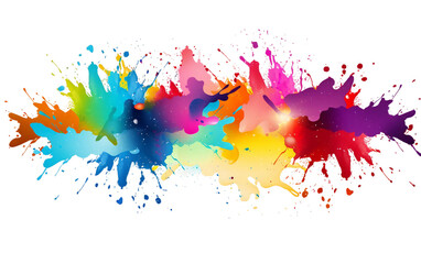Vibrant Paint Splatter Background with Drops Isolated on Transparent Background PNG.