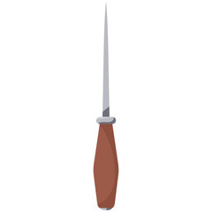 Awl with wooden handle vector cartoon illustration isolated on a white background.