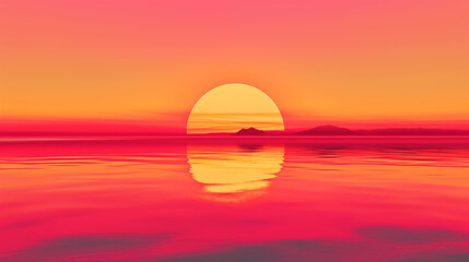 beautiful colorful landscape picture, sunset over the sea