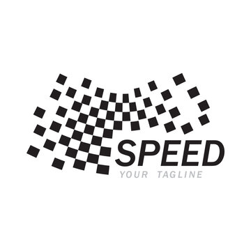 Speed flag logo and symbol  vector image