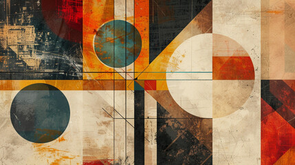 abstract background with geometric shapes and grunge textures, collage