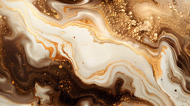 Sophisticated Brown Marble Swirl Background with Beige Accents for Elegant Interiors
