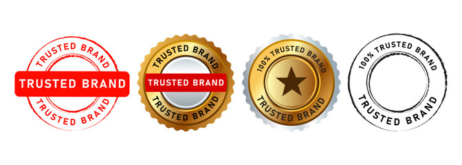 trusted brand red gold and black stamp seal emblem label sign bestseller recommended product