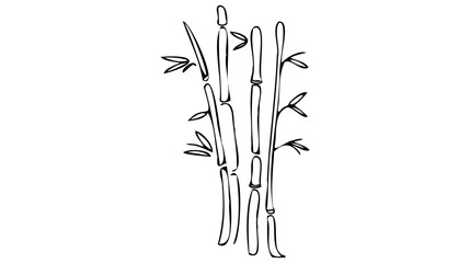 Single continuous line drawing of bamboo trees for plantation logo identity.