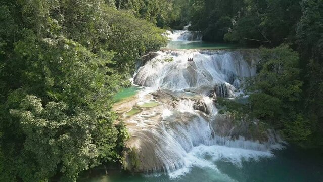Cascadas Roberto Barrios waterfalls in Mexico, popular tourist destination