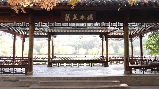 wooden archtecture in park
