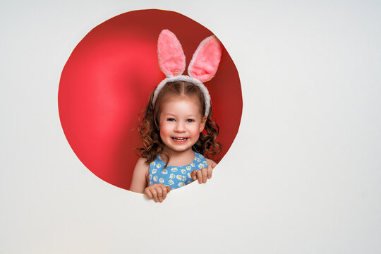 child wearing bunny ears on Easter day