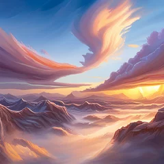 Rolgordijnen a view of the sky Generative Ai © 민 심