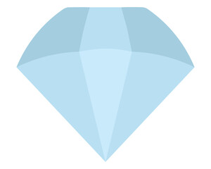Brilliant. The precious stone is a diamond. Blue crystal with several shining edges. Vector illustration. Flat style. Isolated background. Idea for web design.