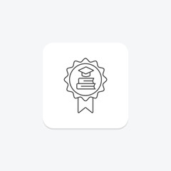 Fototapeta premium Education icon, learning, knowledge, schooling, academics thinline icon, editable vector icon, pixel perfect, illustrator ai file
