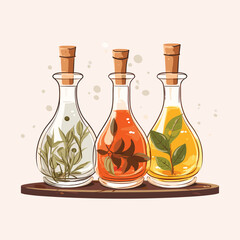 Olive oil and balsamic vinegar Vector illustration