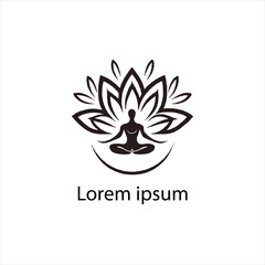 A yoga logo on white background