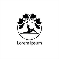 A yoga logo on white background