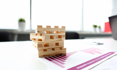 pallets tower lie on table charts with