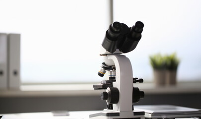 The head microscope on the background laboratory