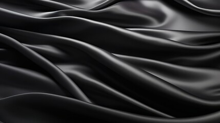 Obraz premium Black gray satin dark fabric texture luxurious shiny that is abstract silk cloth background with patterns soft waves blur beautiful