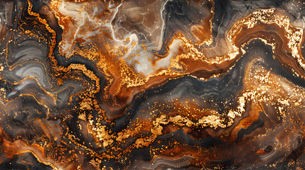 Obraz premium Luxurious Copper Marble Swirl Background with Brown Accents for Elegant Decor