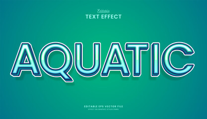 decorative green aquatic editable text effect vector design