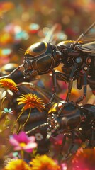 bee robot flower scifi