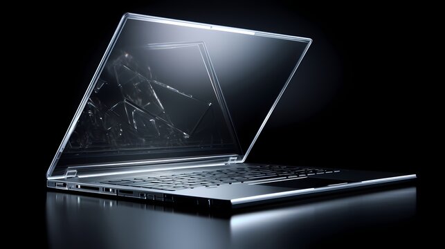 A crystal-clear image of an ultra-thin laptop, highlighting its sleek and portable design.