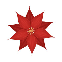 Doodle flower illustration inspired by Lily botanical drawing that can be used for sticker, book, scrapbook, icon, decorative, e.t.c cute with red and gold colors