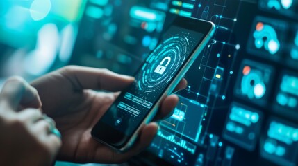 2FA secure account login connection or cybersecurity service concept of mobile and computer secure connection as trusted device closeup and two step factor authentication code verified credentials