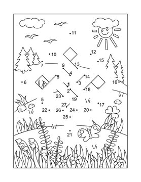 St. Patrick's Day dot-to-dot picture puzzle and coloring page with hidden celtic knot 
