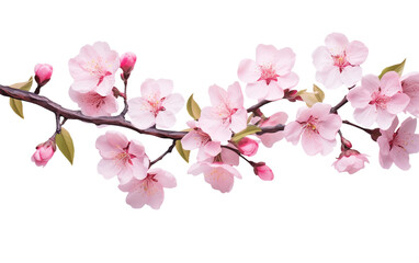 Charming Background Featuring Pink Flowers and Cherry Blossoms Isolated on Transparent Background PNG.