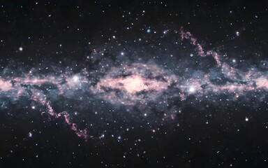 HDRI spherical panorama capturing space background with nebula and stars