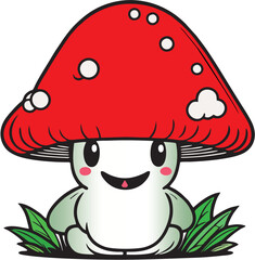 cartoon kawaii mushroom 007