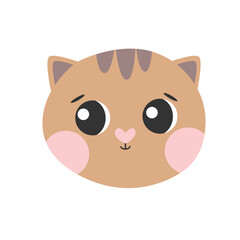 Little cat in cartoon flat style. Vector illustration