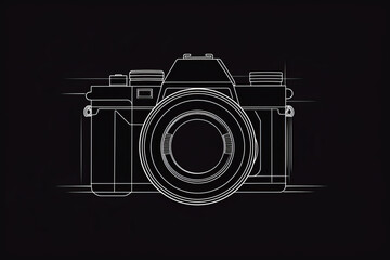 Black and white. Camera logo Icon, world photography day conception