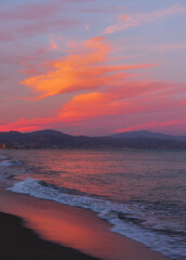 Sunset in the Costa del Sol, in Malaga	
 - obrazy, fototapety, plakaty