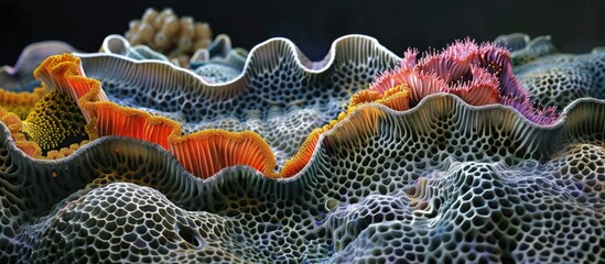 Coral, sea coral reef texture, background. Generative AI