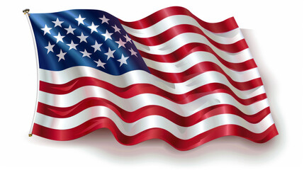 American flag against white background illustration