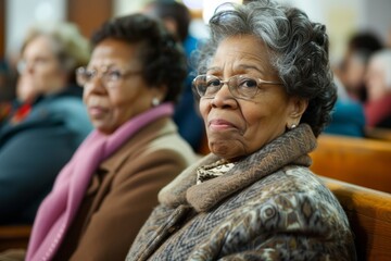 grandmothers at church service