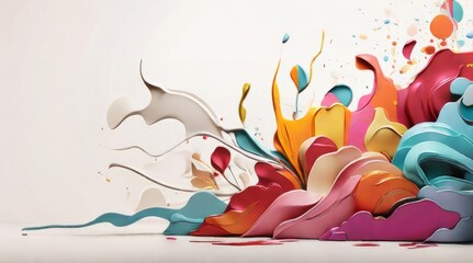 Vibrant Abstract Painting on White Wall
