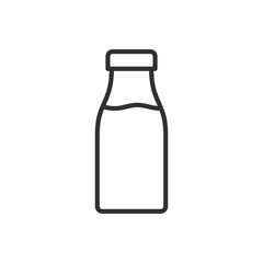 Milk bottle, linear icon. Line with editable stroke