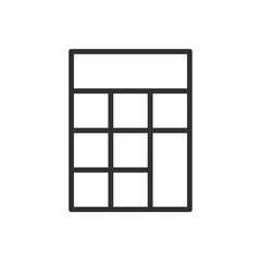 Simple calculator, linear icon. Line with editable stroke