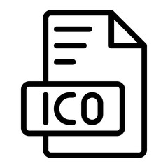 Ico icon outline style design image file. image extension format file type icon. vector illustration
