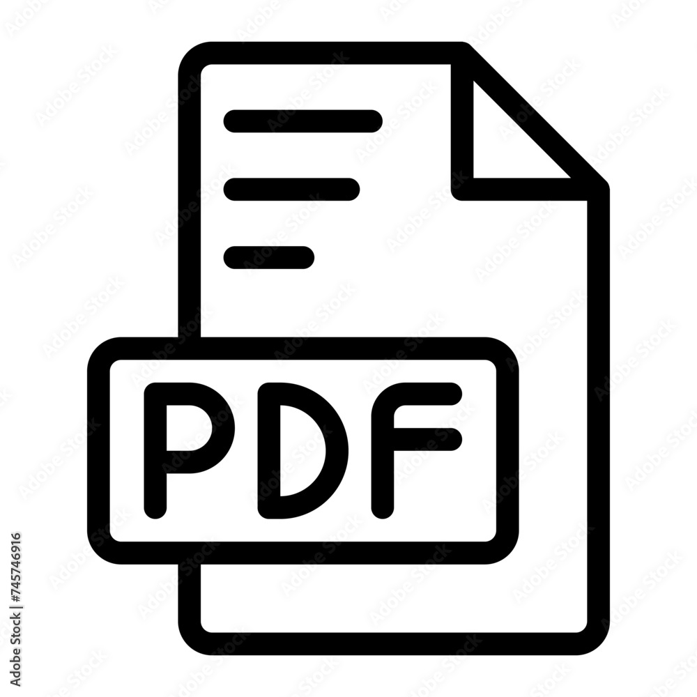 Poster Pdf icon outline style design image file. image extension format file type icon. vector illustration