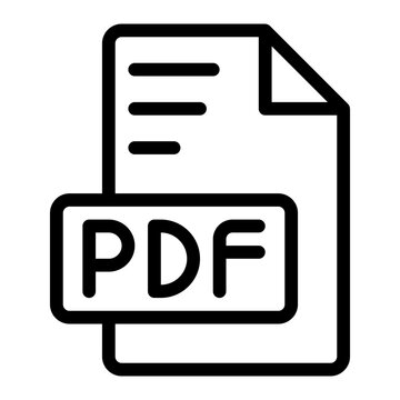 Pdf icon outline style design image file. image extension format file type icon. vector illustration