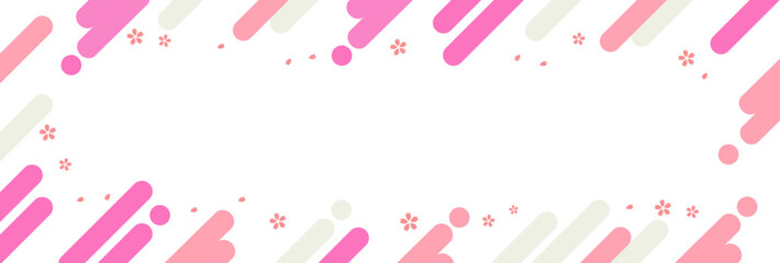 桜とメンフィスデザインのフレーム素材　2