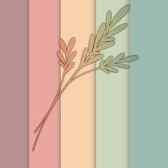 Foliage art with an earthy color gradient background