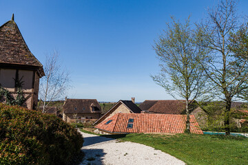 Little houses in a French village in the Dordogne area