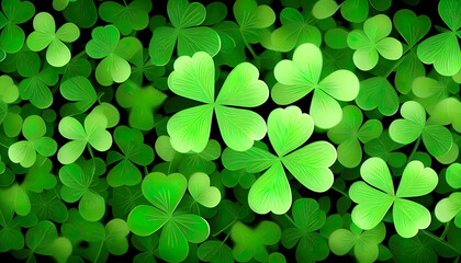 Clover background for St. Patricks Day. Ai render.