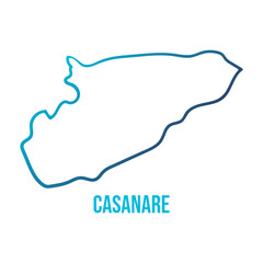 Casanare blue gradient department simplified map with smooth contour