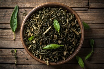 Organic Green Herbal Tea: Fresh Dried Leaves for Pure Delight