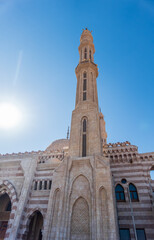 Beautiful Al Mustafa Mosque in Old Town of Sharm El Sheikh in Egypt, at sunset