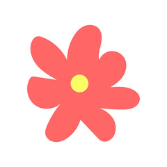 Cute and beautiful colorful flowers, digital art illustration